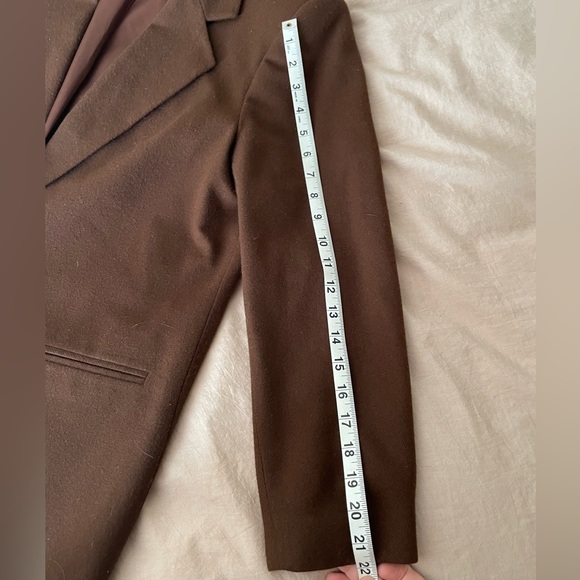 Vintage 100% Wool Chocolate Walnut Brown Sag Harbor Fall Blazer Jacket Size 10 - Picture 7 of 10